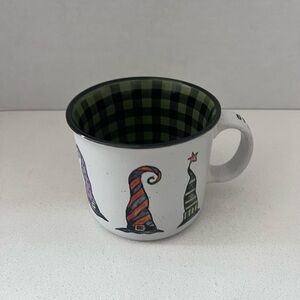 Halloween Cobwebs &‎ Cauldrons Coffee Soup Mug Cup 22 oz Witches Hat Design